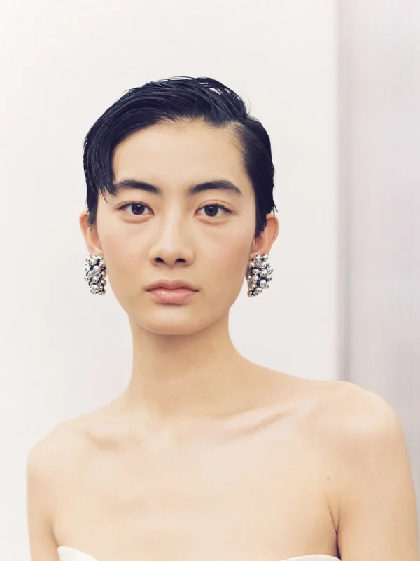 MALAIKARAISS Crochet Ear Clips Sil­verBeads<< Earrings