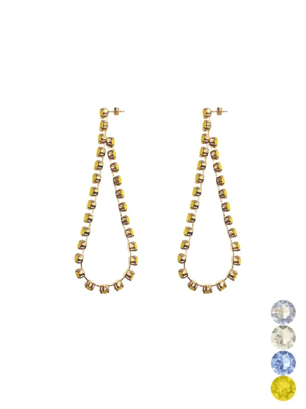 MALAIKARAISS CRYS­TAL LOOP EARRINGS<< Earrings