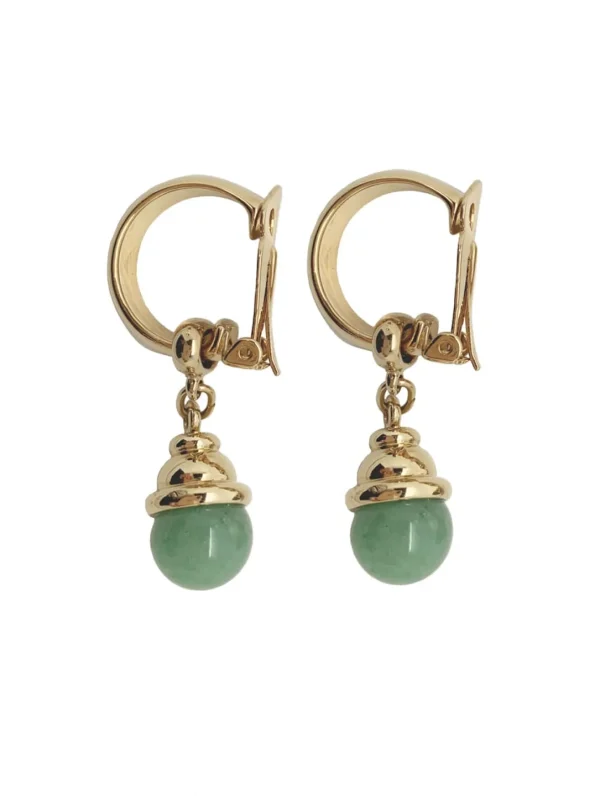 MALAIKARAISS DANGLING GEM­STONECLIP<< Earrings