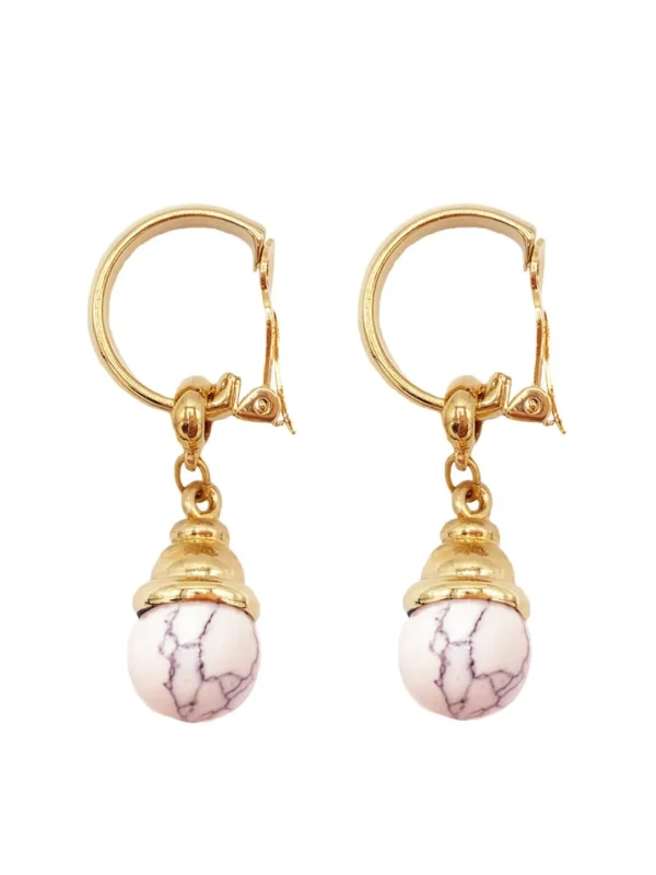 MALAIKARAISS DANGLING GEM­STONECLIP<< Earrings