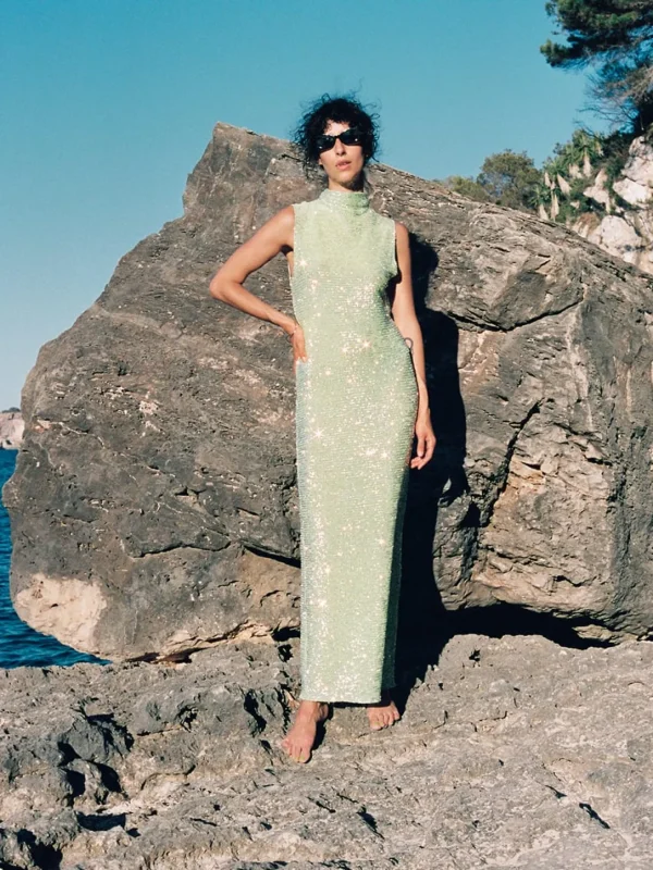 MALAIKARAISS Dress ArtaLime<< Dresses