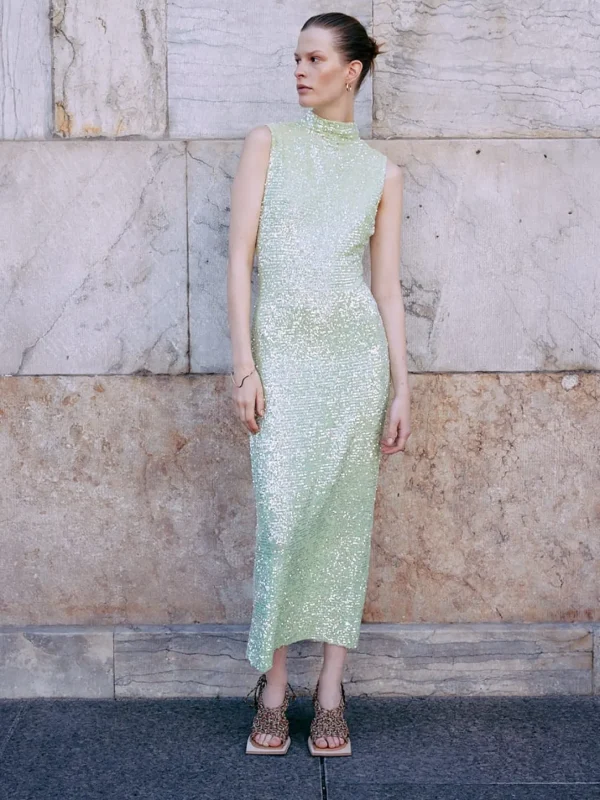 MALAIKARAISS Dress ArtaLime<< Dresses