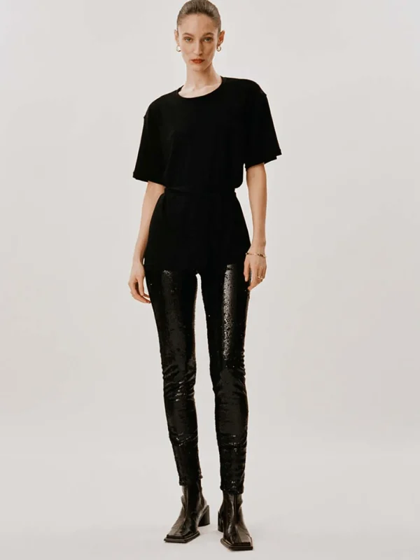 MALAIKARAISS Leg­gings WesBlack<< Trousers