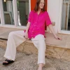 MALAIKARAISS Shirt Blouse Resort Pink<< Tops/blouses