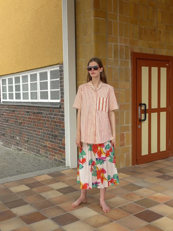 MALAIKARAISS SKIRT BLANCA FLOWER PRINT<< Skirts