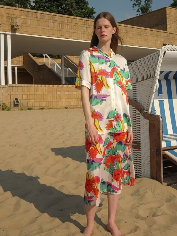 MALAIKARAISS SKIRT BLANCA FLOWER PRINT<< Skirts